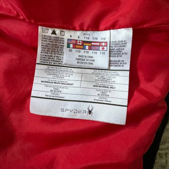 Spyder Black and Red Kids Jacket - Picture 6 of 8